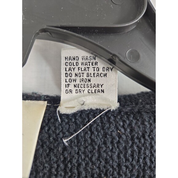 VTG Cedars Beaded Sequin Holiday Sweater Large Black Angora Silk 80s Party Glam - Picture 7 of 12